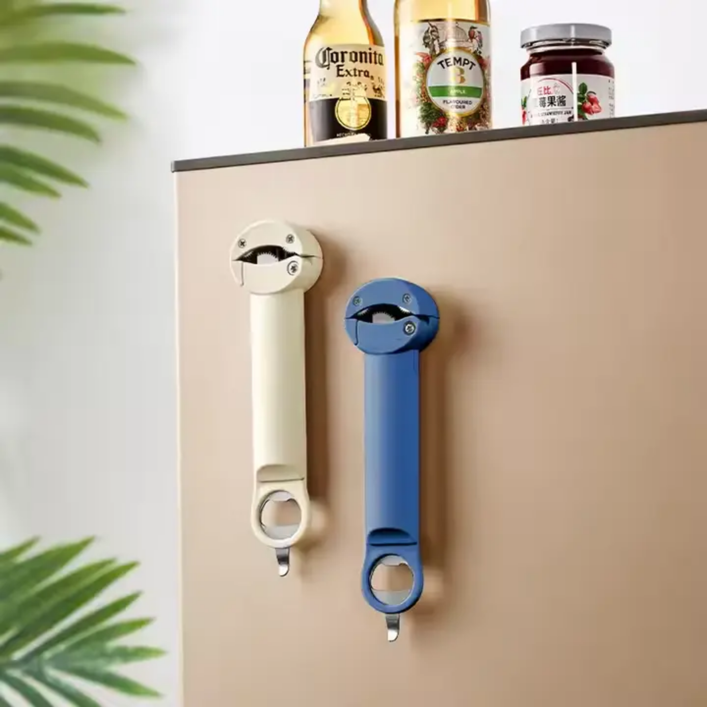 Retractable Bottle, Can, Jar Lid Opener - Multi-purpose 3 in 1 Kitchen Tool