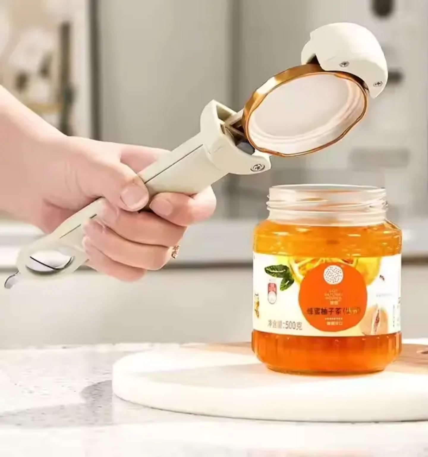 Retractable Bottle, Can, Jar Lid Opener - Multi-purpose 3 in 1 Kitchen Tool