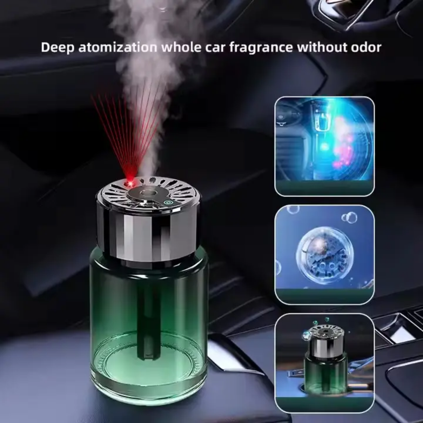 Rechargeable Car Aromatherapy Diffuser/ Humidifier with Star Projection - 160ml Large Capacity, 0 Alcohol