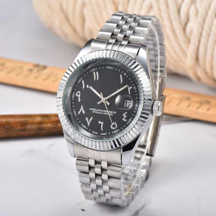 Classic Quartz Arabic Numerals Dial Men's Stainless Steel Watch