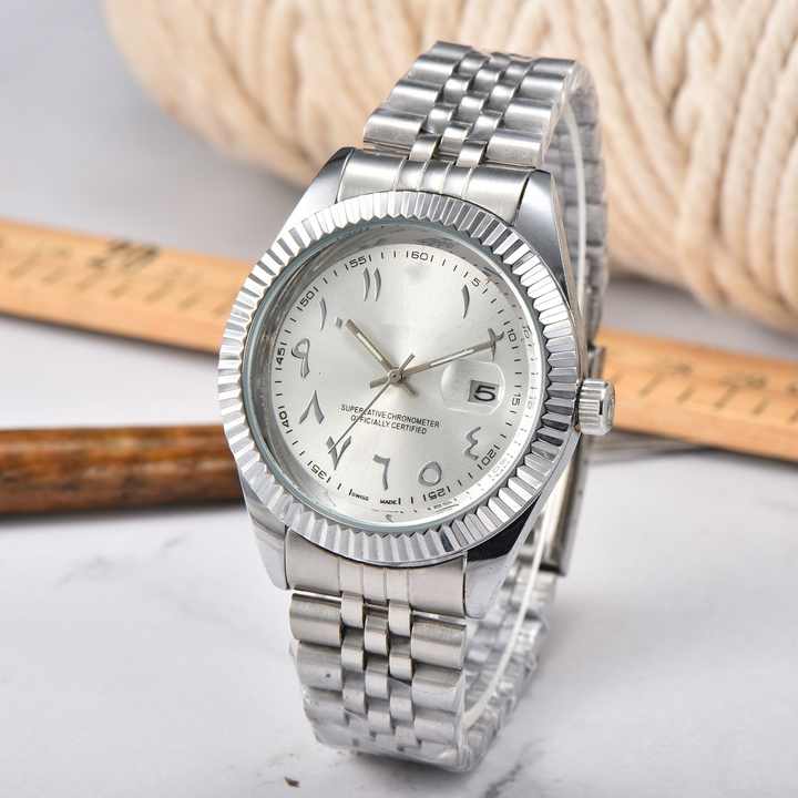 Classic Quartz Arabic Numerals Dial Men's Stainless Steel Watch
