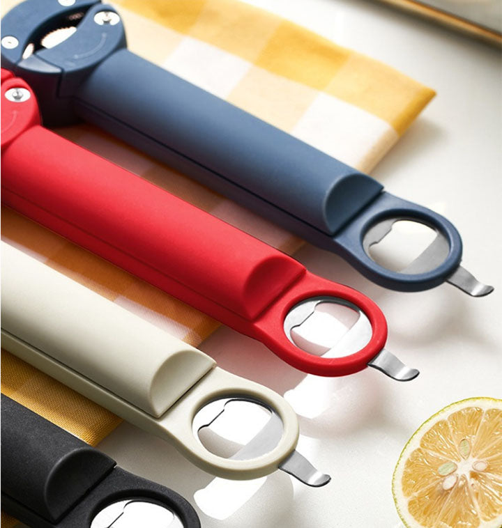 Retractable Bottle, Can, Jar Lid Opener - Multi-purpose 3 in 1 Kitchen Tool