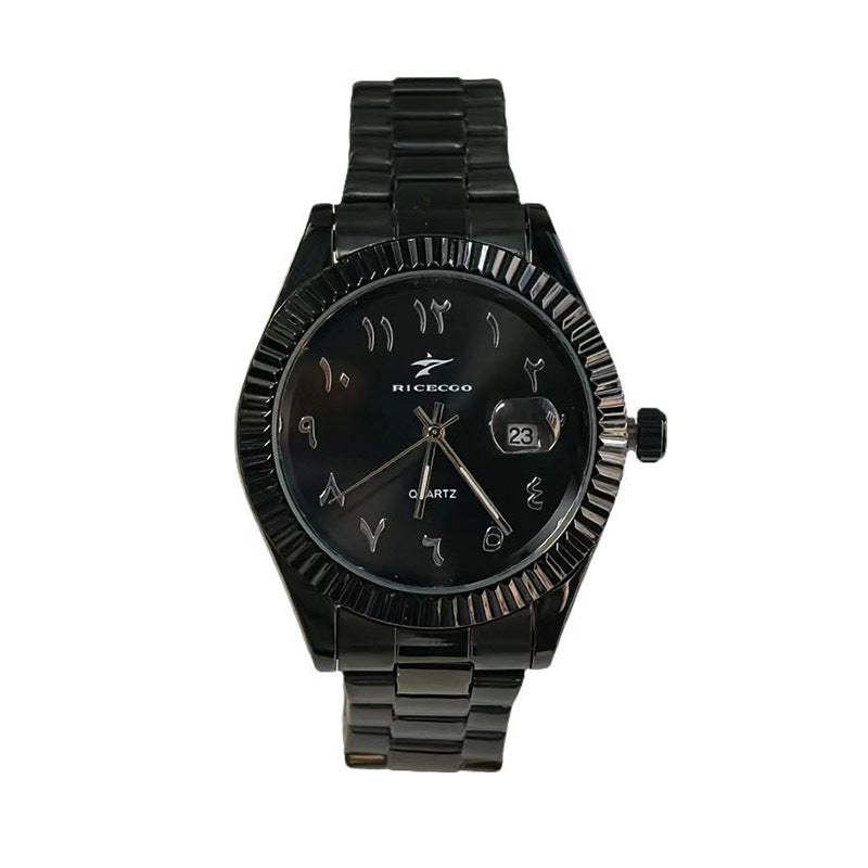 Classic Quartz Arabic Numerals Dial Men's Stainless Steel Watch