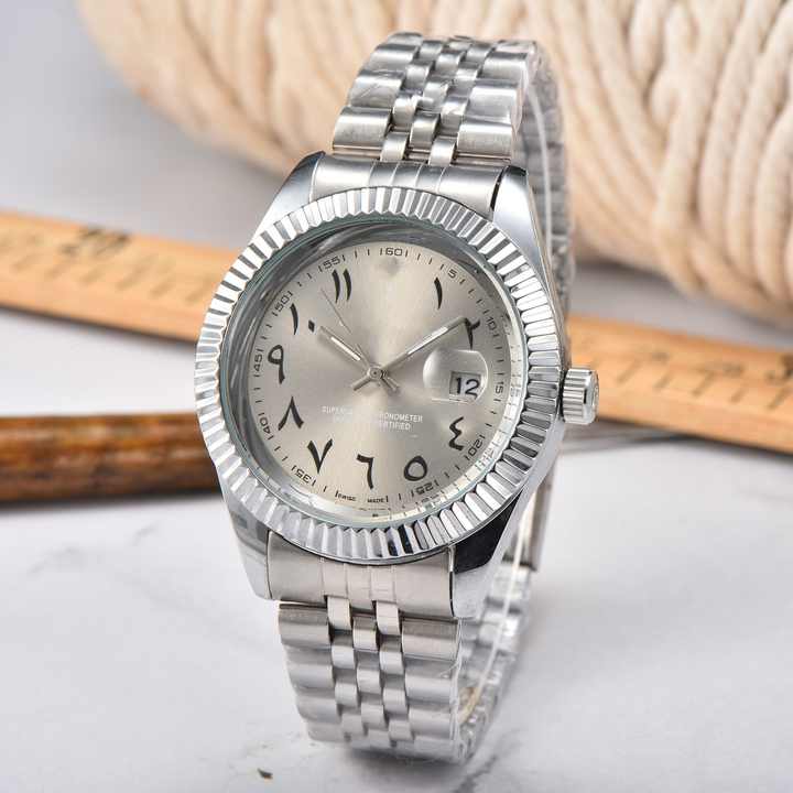 Classic Quartz Arabic Numerals Dial Men's Stainless Steel Watch
