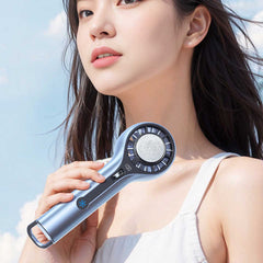 100 Levels High-Speed Handheld Mini Portable Fan - 8H Ultra Long Battery Life, Ice Blue LED, 2025 PRO Turbo Tech