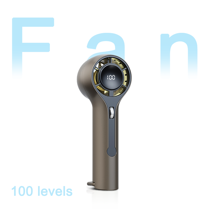 100 Levels High-Speed Handheld Mini Portable Fan - 8H Ultra Long Battery Life, Ice Blue LED, 2025 PRO Turbo Tech