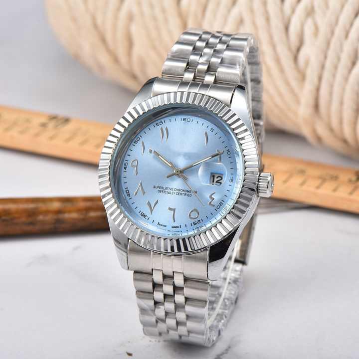Classic Quartz Arabic Numerals Dial Men's Stainless Steel Watch