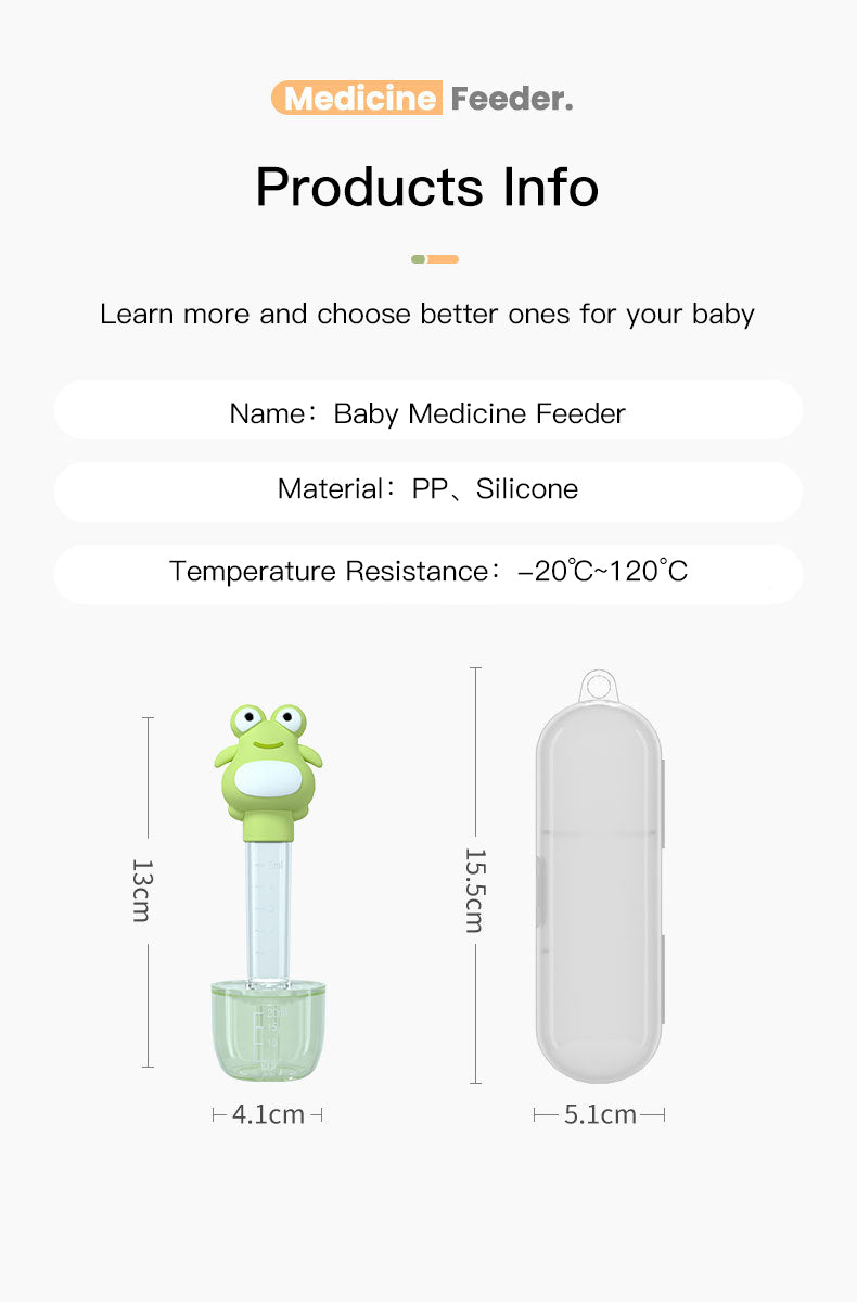 Silicone Baby Feeder with Measuring/Storage Cup - Anti-Choking, Mess-free Medicine,  Juice, Puree Dispenser