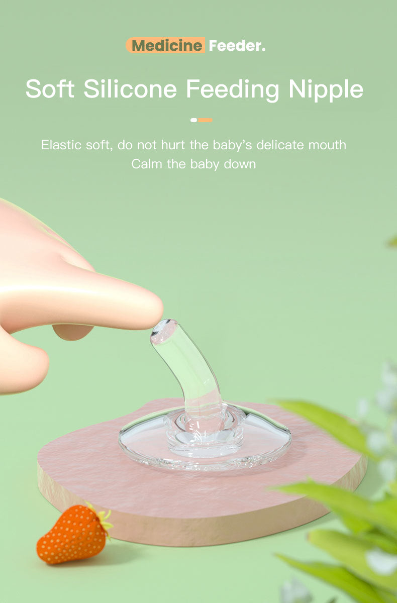 Silicone Baby Feeder with Measuring/Storage Cup - Anti-Choking, Mess-free Medicine,  Juice, Puree Dispenser