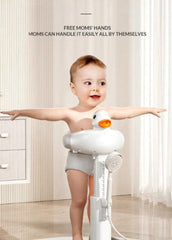 Baby Anti-Slip Standing Bath and Butt Washing Shower Support Stand - Adjustable Height, Foldable Design