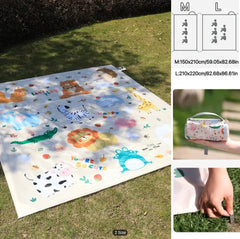 1pc Large Portable Picnic Mat with Ground Fixing Spikes - Moisture & Tear Proof Material