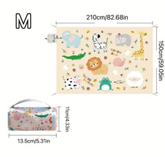 1pc Large Portable Picnic Mat with Ground Fixing Spikes - Moisture & Tear Proof Material