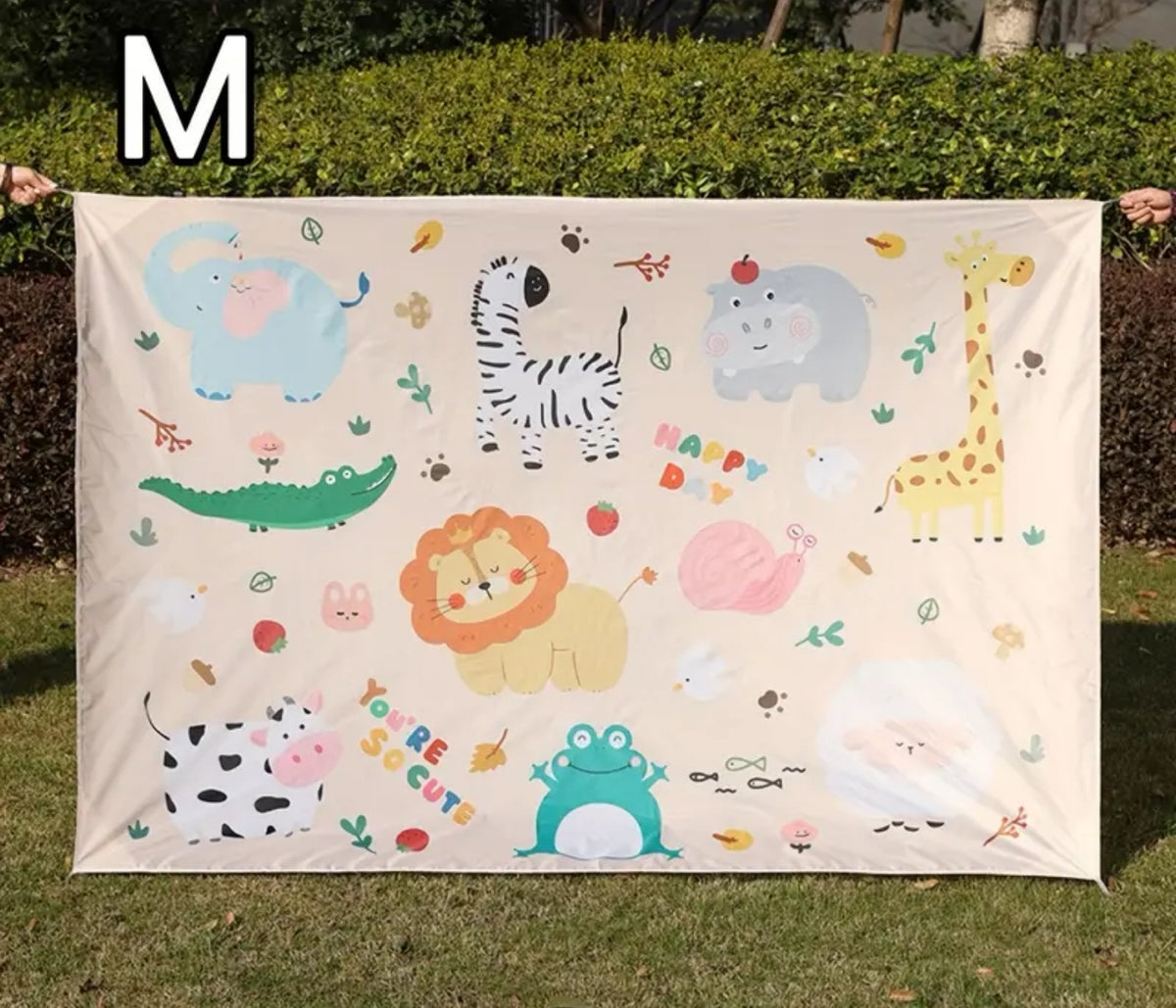 1pc Large Portable Picnic Mat with Ground Fixing Spikes - Moisture & Tear Proof Material