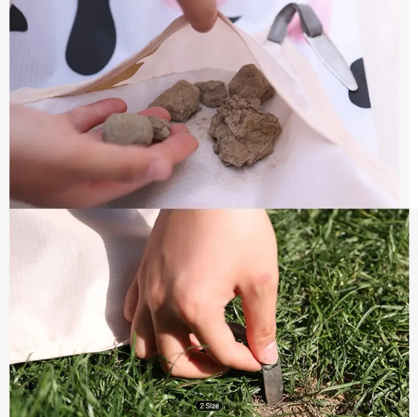 1pc Large Portable Picnic Mat with Ground Fixing Spikes - Moisture & Tear Proof Material