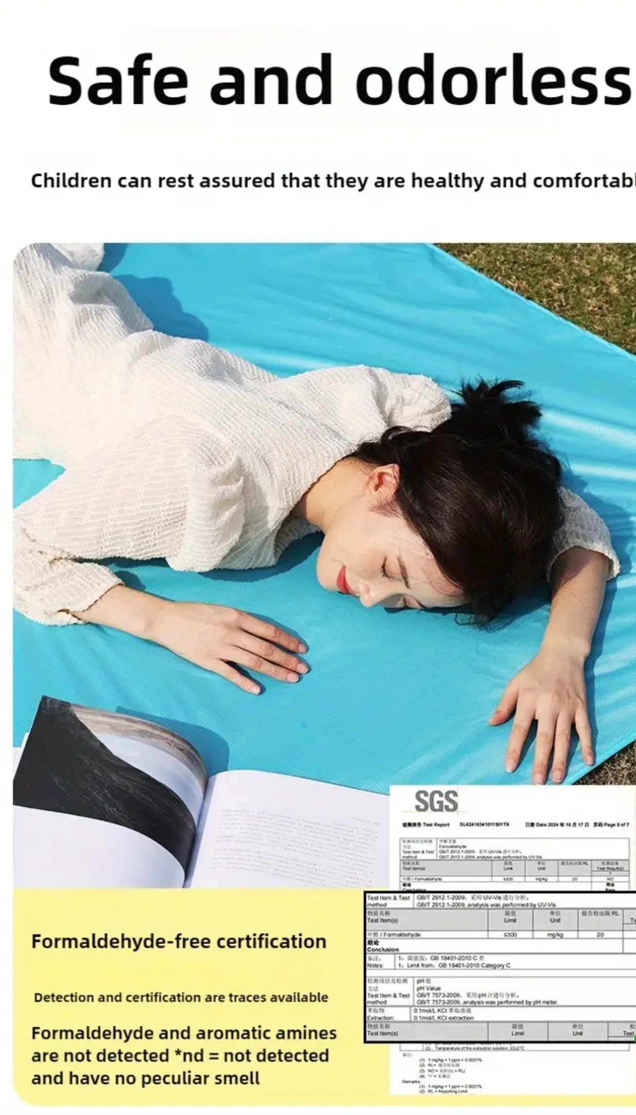 6 in 1 Multi-purpose Mini Pocket-sized Beach/Picnic Mat with 4 Built-in Corner Steel Nails