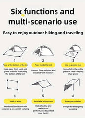 6 in 1 Multi-purpose Mini Pocket-sized Beach/Picnic Mat with 4 Built-in Corner Steel Nails