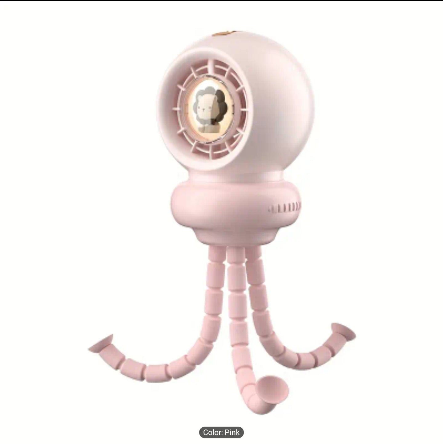 4 in 1 Octopus Stroller Fan with 4 speeds - Mini Night Light, Phone Holder, Auto Oscillating, Detachable