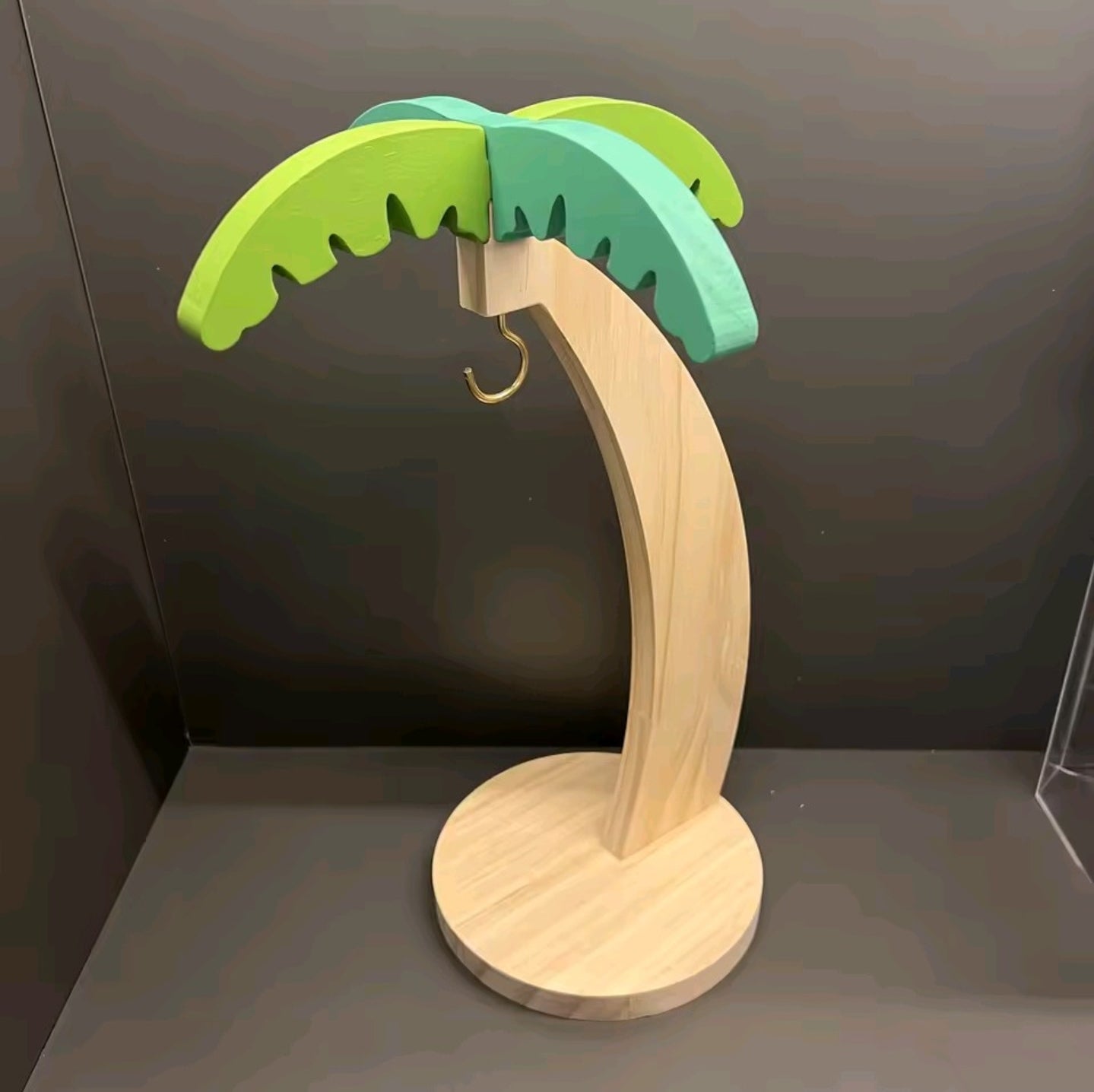 Decorative Wooden Palm Tree Banana/Grapes Hanger - Space Saving, Food Preserver, Durable