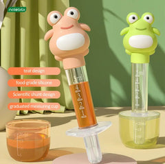 Silicone Baby Feeder with Measuring/Storage Cup - Anti-Choking, Mess-free Medicine,  Juice, Puree Dispenser