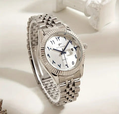 Classic Quartz Arabic Numerals Dial Men's Stainless Steel Watch
