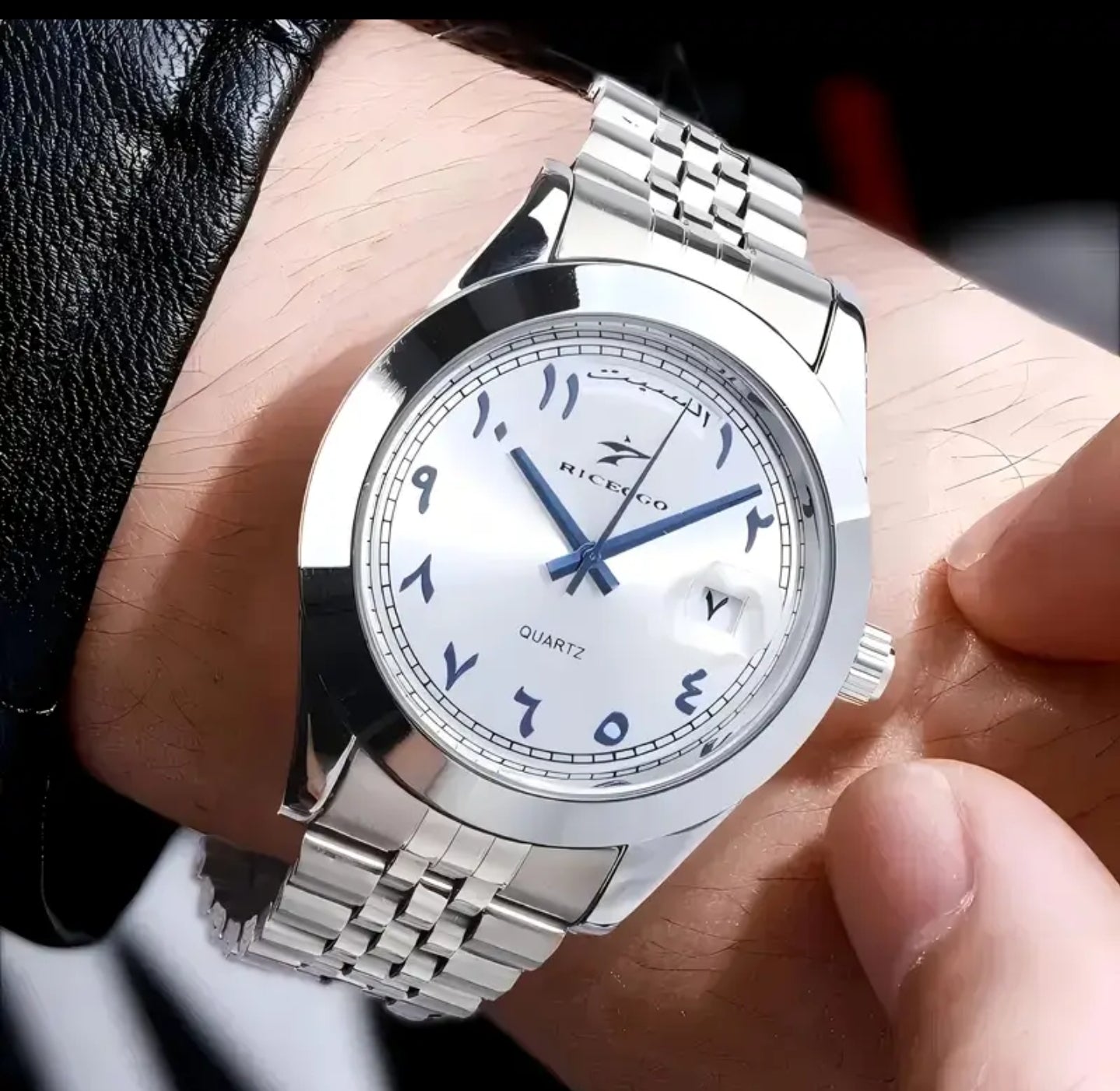 Classic Quartz Arabic Numerals Dial Men's Stainless Steel Watch