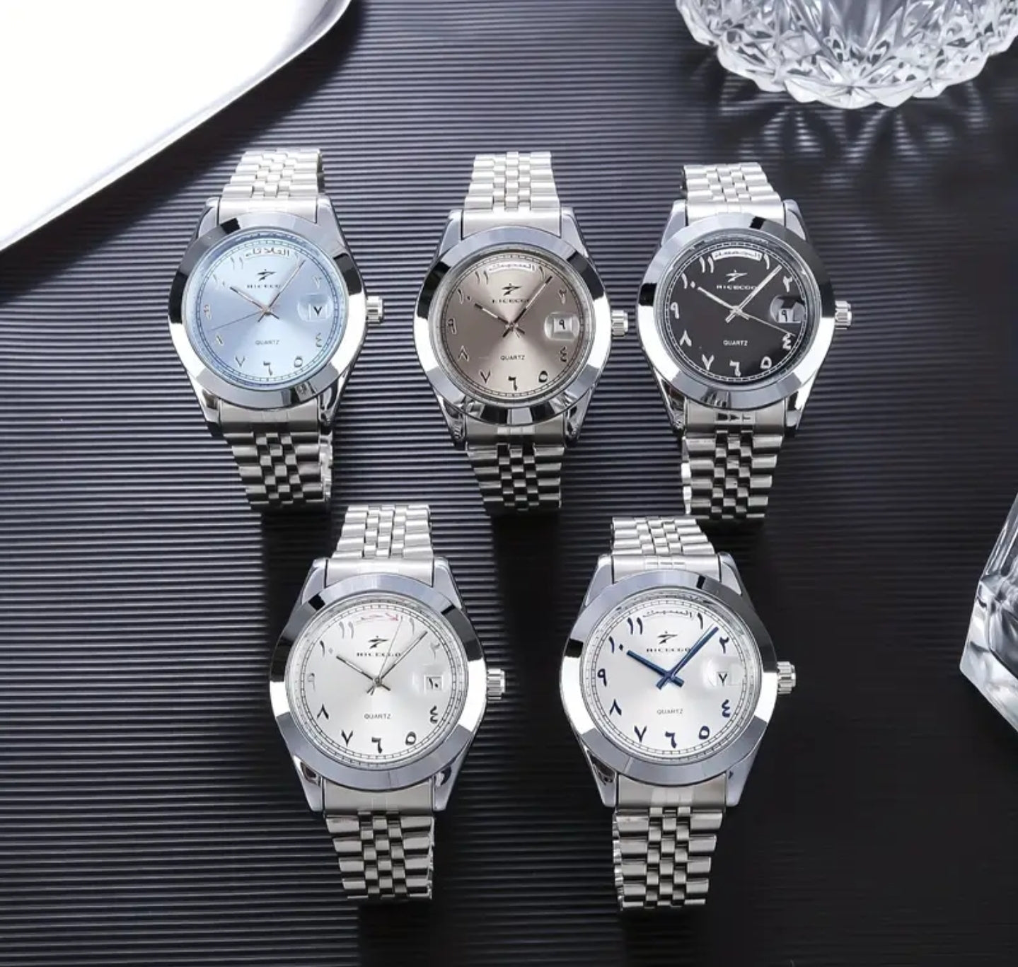 Classic Quartz Arabic Numerals Dial Men's Stainless Steel Watch