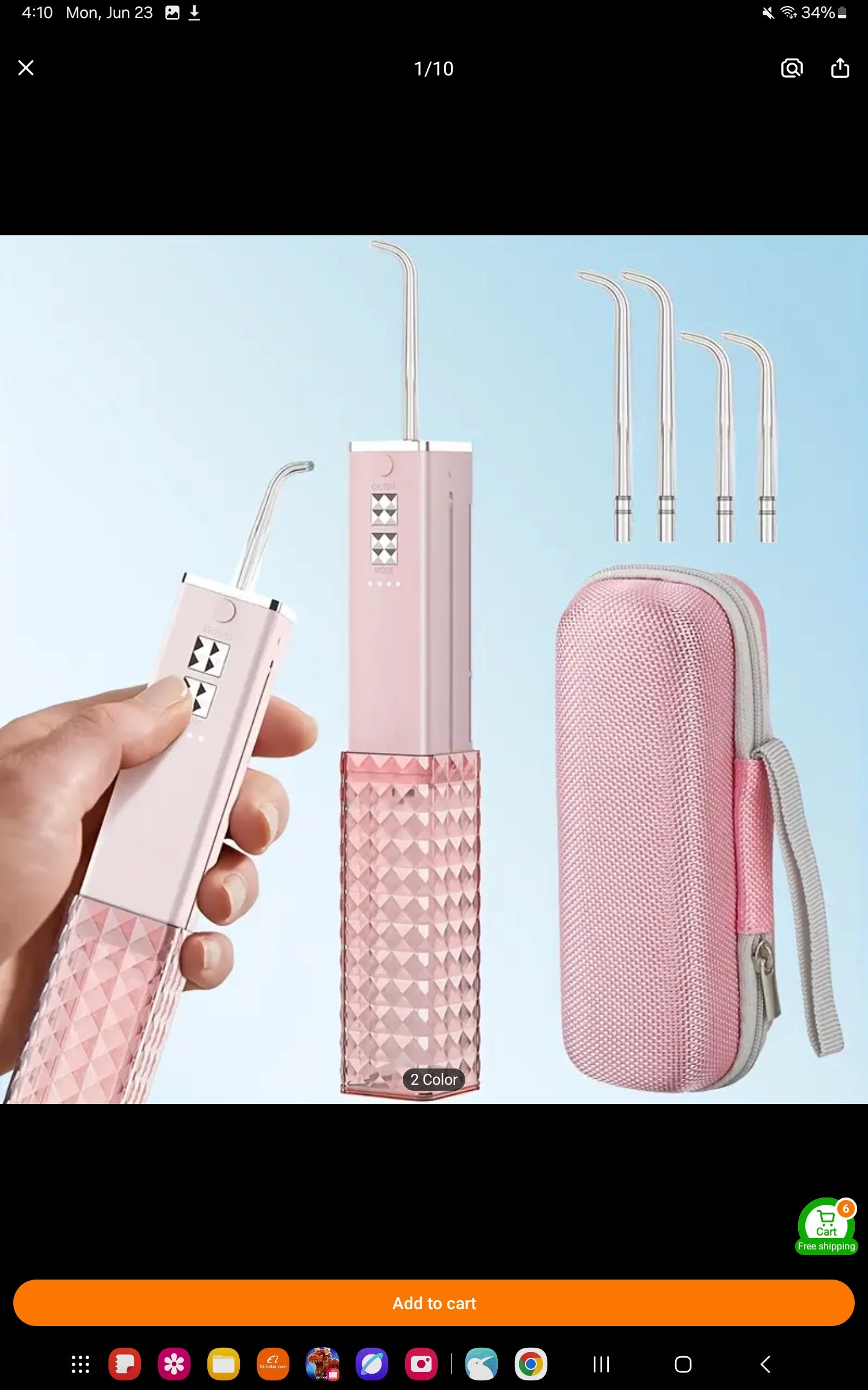 World's Smallest Portable Dental Oral Irrigator/Flosser with 4 Modes - Waterproof, 20 days battery