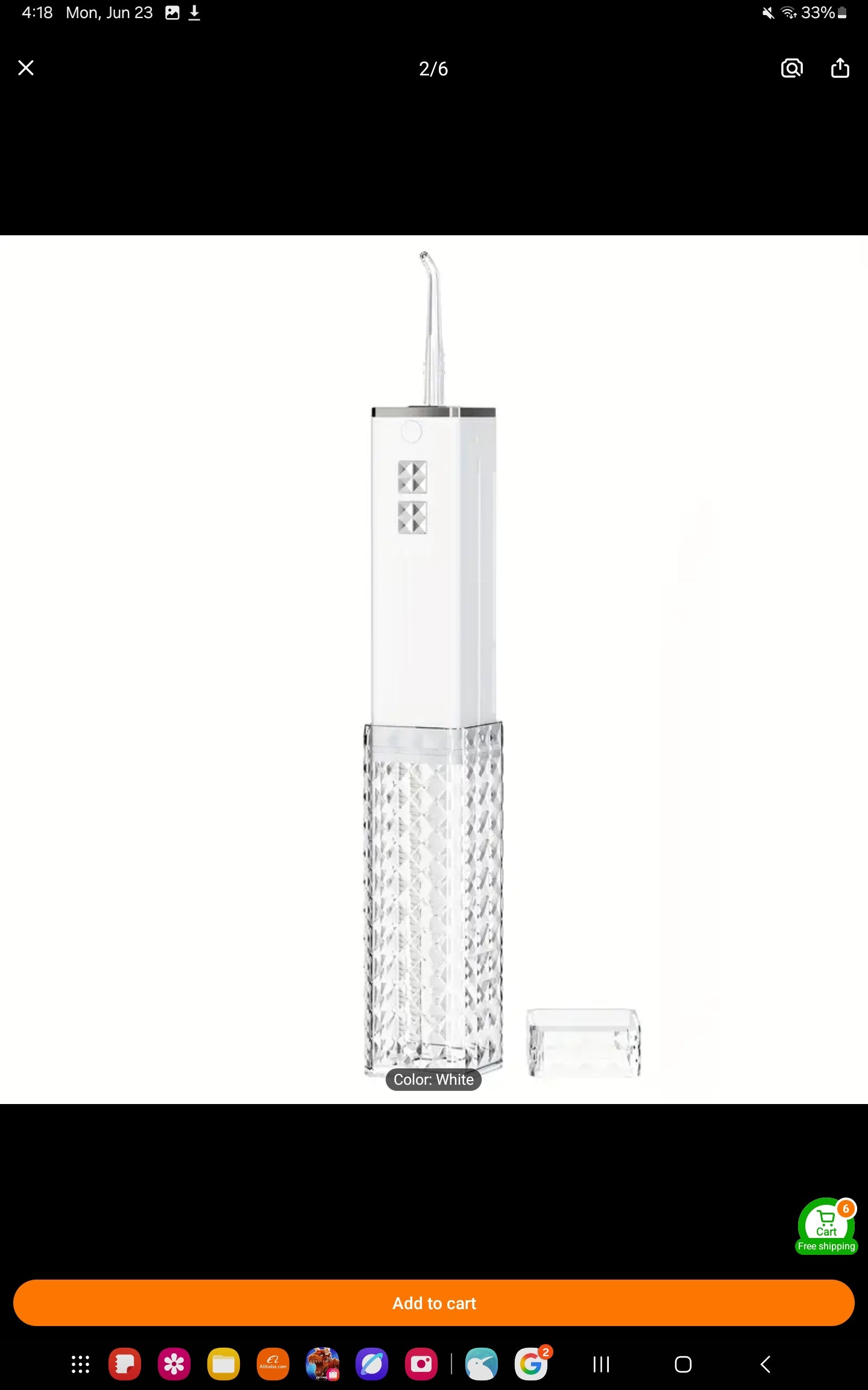 World's Smallest Portable Dental Oral Irrigator/Flosser with 4 Modes - Waterproof, 20 days battery