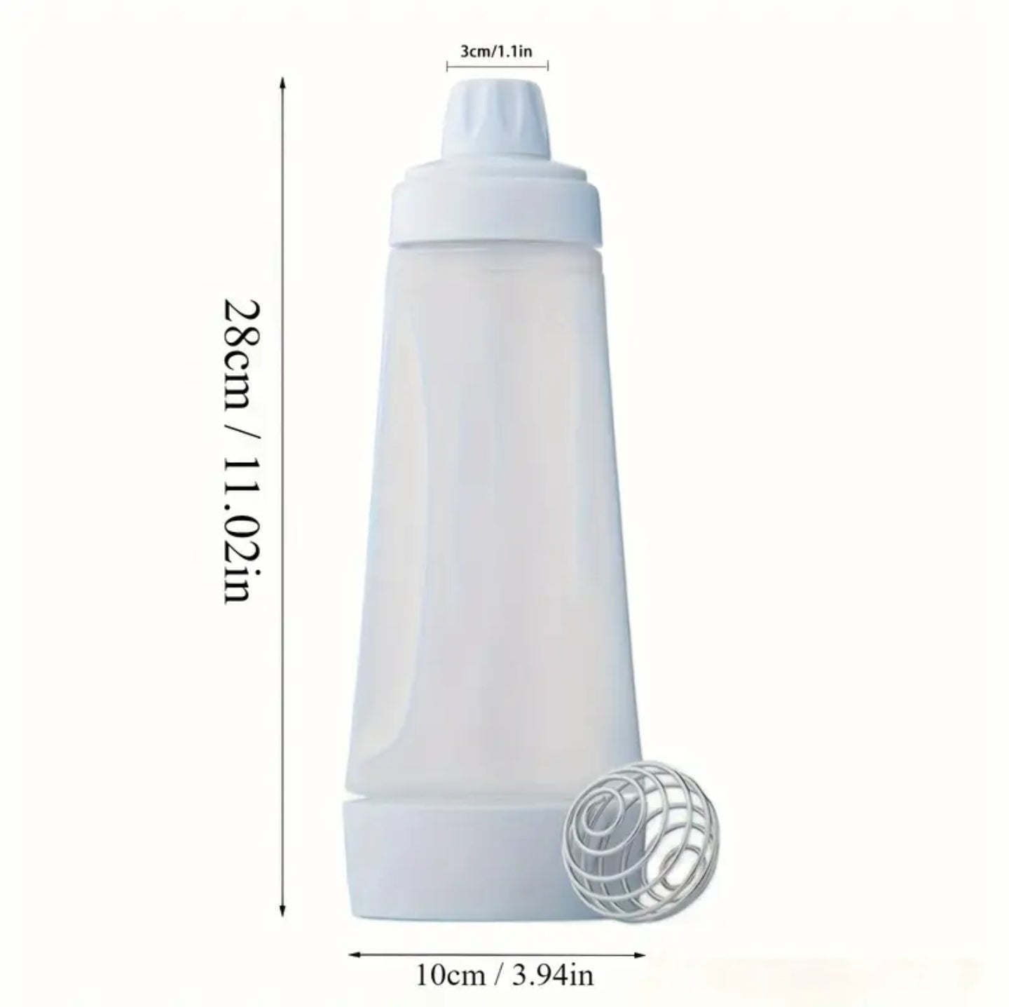 Multi Use Pancake Batter Dispenser with Stir Ball & Wire Wisk - Baking Essential for Cupcakes, Muffins, Crepes etc