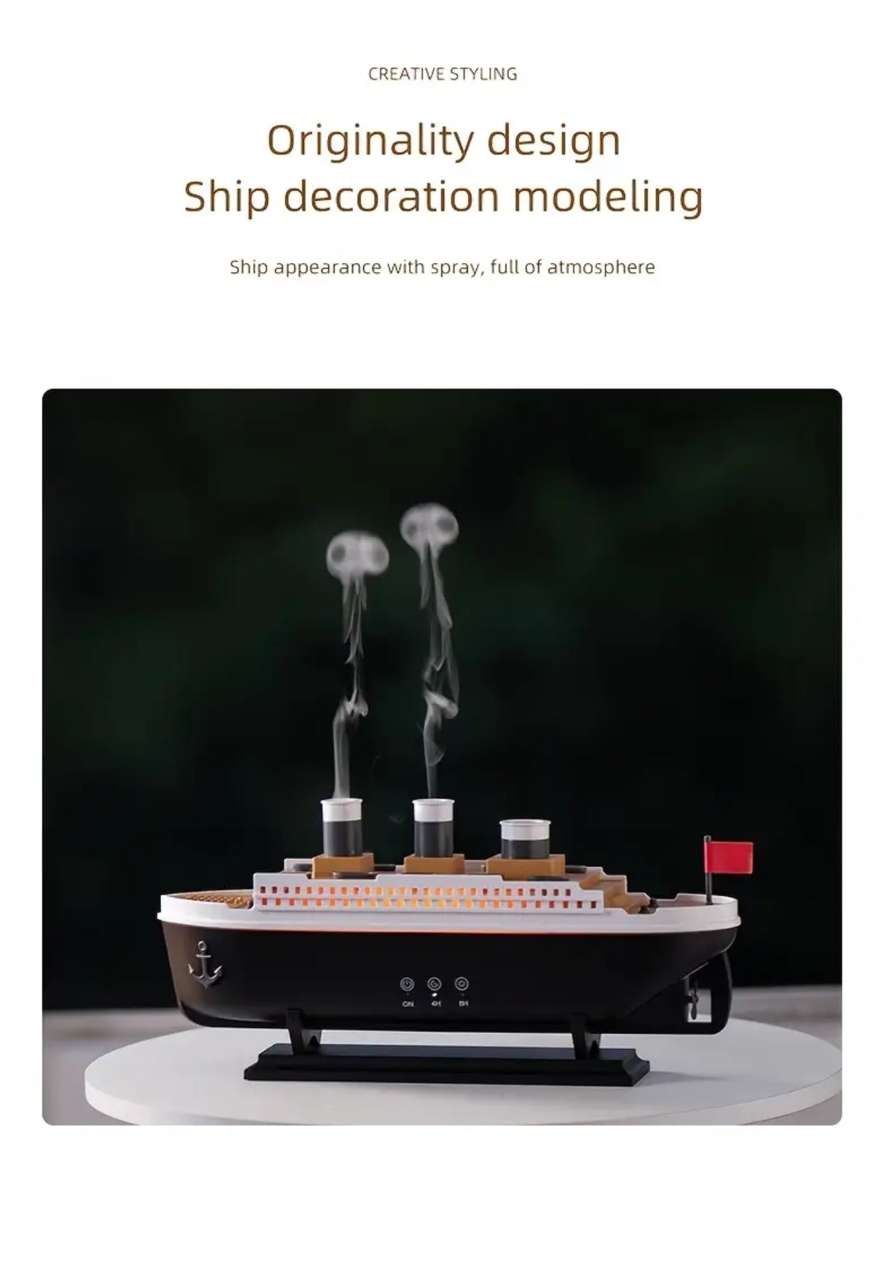 Jellyfish Aroma Diffuser with Remote Control - 7-color LED Romantic Lights, Decoration Ship Model Humidifier