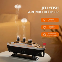 Jellyfish Aroma Diffuser with Remote Control - 7-color LED Romantic Lights, Decoration Ship Model Humidifier
