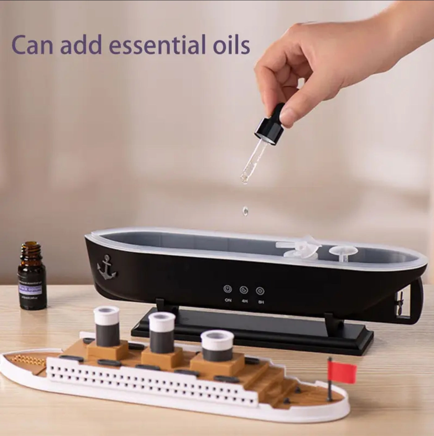 Jellyfish Aroma Diffuser with Remote Control - 7-color LED Romantic Lights, Decoration Ship Model Humidifier