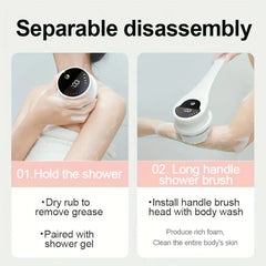Buy 1 Get 5 Functions with Rechargeable Bath Brush - Automatic 369° Rotating Scrubbing, Exfoliation & Deep Cleaning