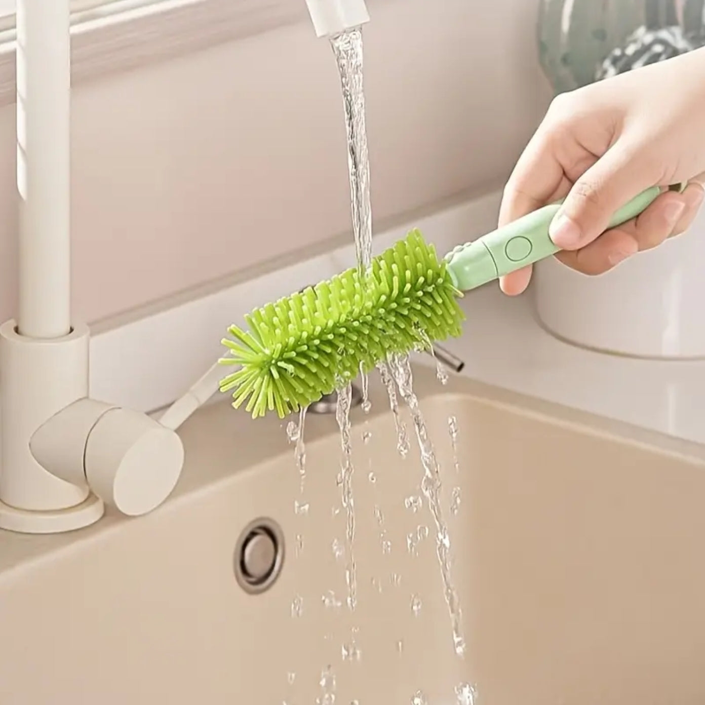 12pcs/pack Mini Portable Silicone Brush Cleaning Set with Case - Bottle, Nipple, Starw Brushes, Spray Bottle, Bottle Rack