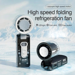 High Speed Turbine Ice Fan - 3 Level Light, 100Levels Speed, 360° Spiral Air, USB Rechargeable