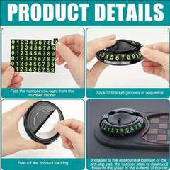 Anti-Slip Car Dashboard Mat with Rotating Phone Holder and Temporary Parking Number -