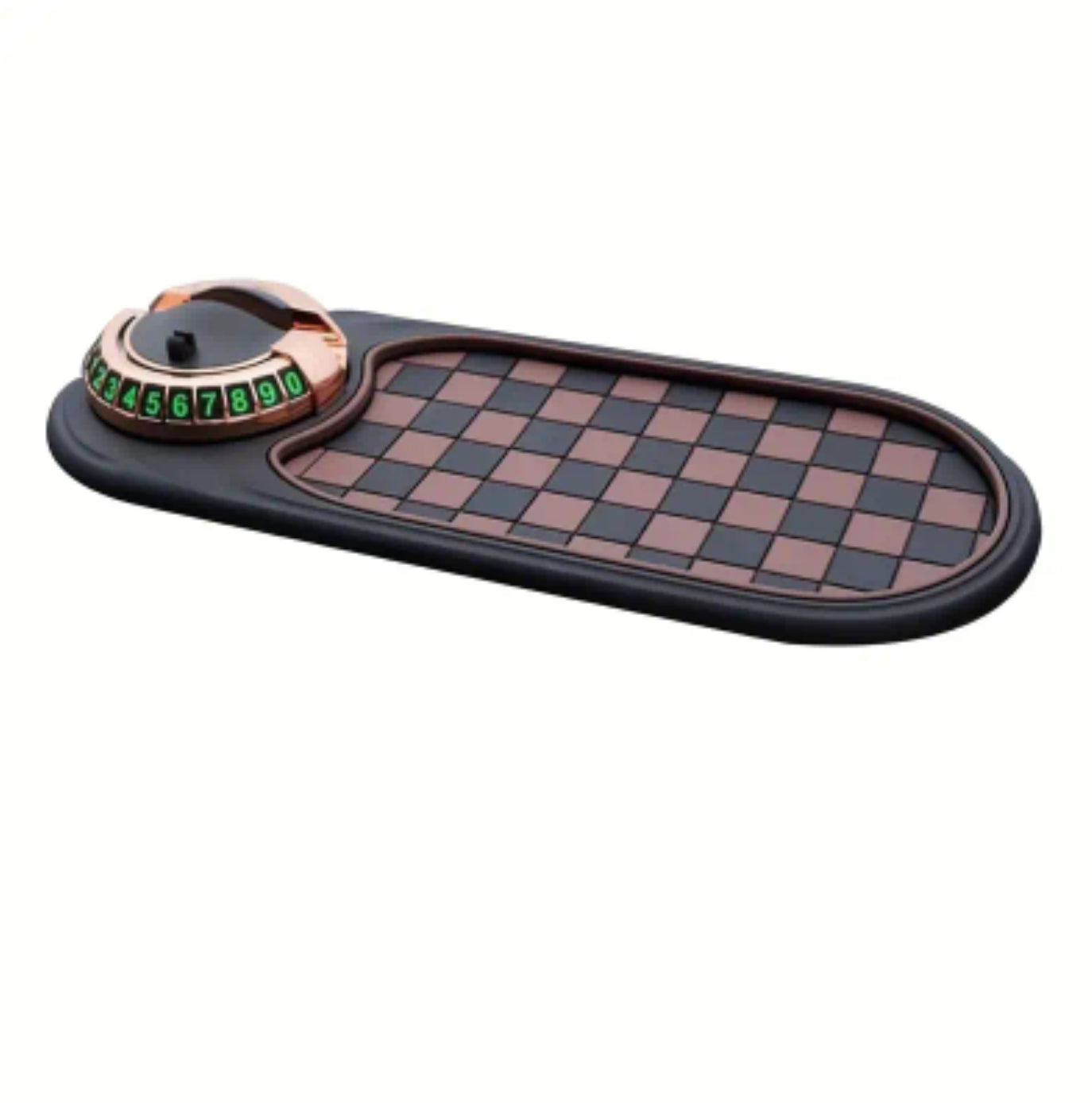 Anti-Slip Car Dashboard Mat with Rotating Phone Holder and Temporary Parking Number -