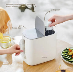 2025 Multi-Functional 2 in 1 Tissue Box with Trash Can - For Kitchen, Bedroom, Office, Bathroom, Camping etc