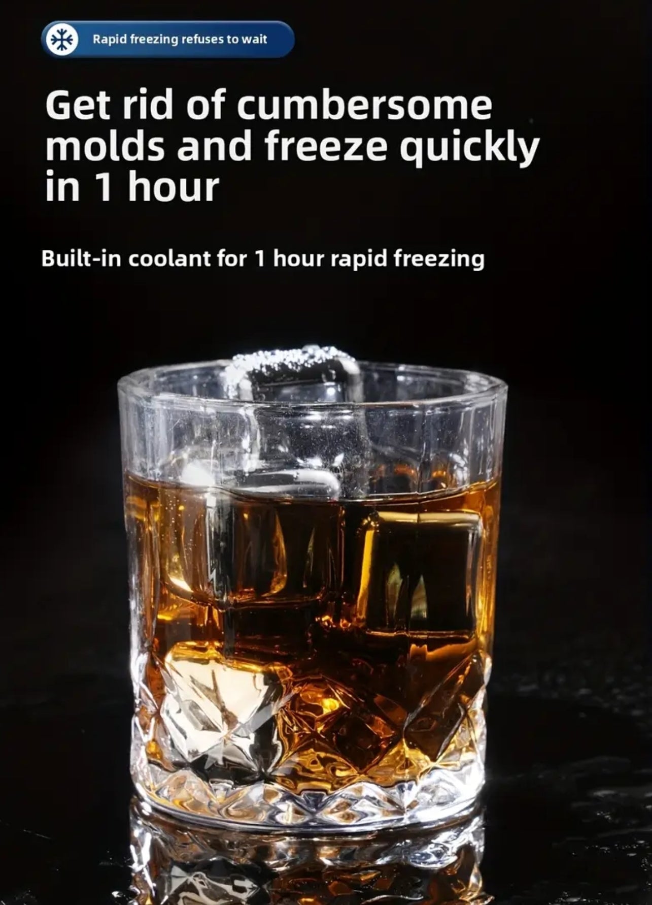 8pcs Reusable Stainless Steel Ice Cubes – Quick Freeze