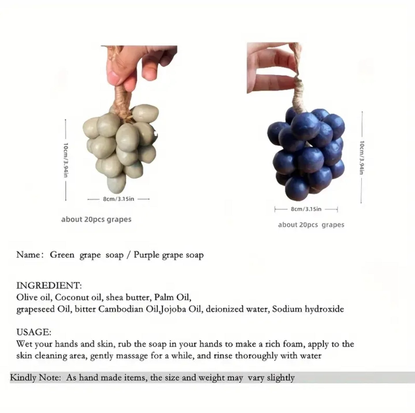 2pcs Grape Soap – Natural Oils, Shea Butter, Coconut Oil