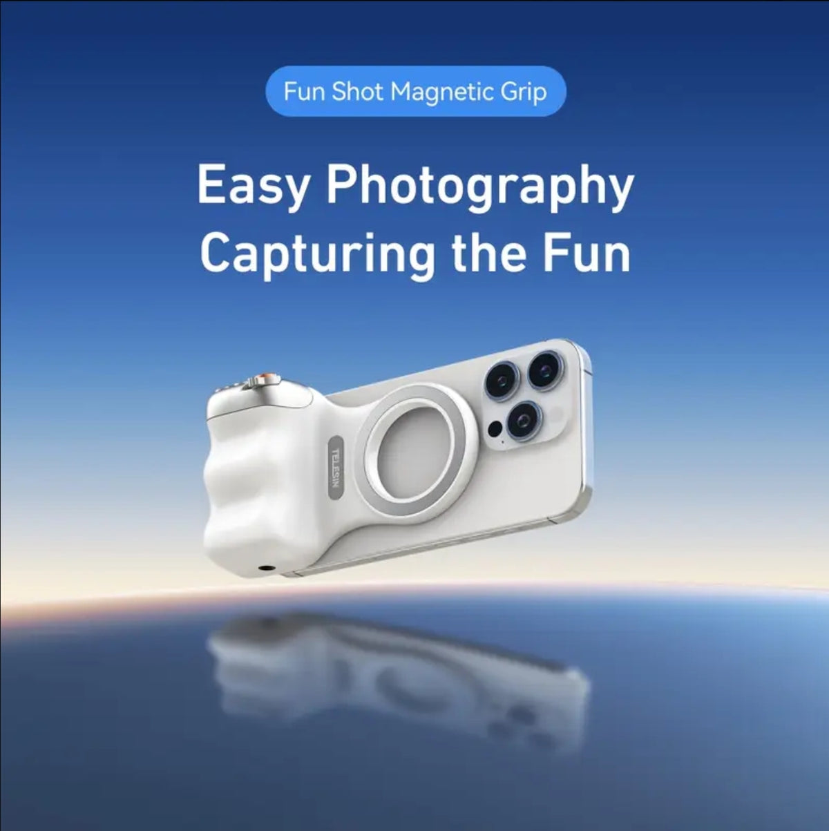 DSLR Style Magnetic Camera Grip for iPhone, Android - Detachable wireless Shutter Button n Portable Tripod+ Selfie Stand