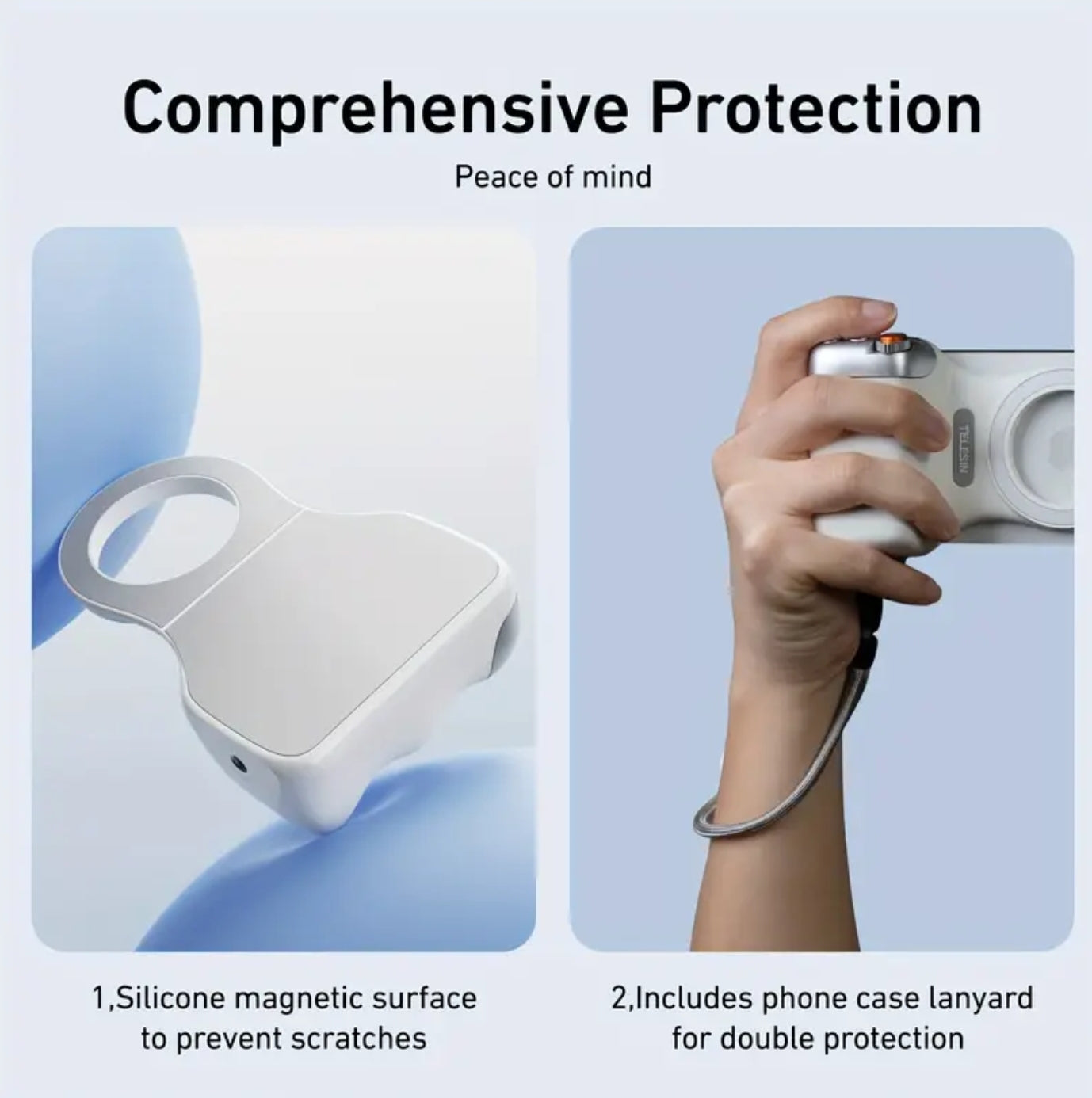 DSLR Style Magnetic Camera Grip for iPhone, Android - Detachable wireless Shutter Button n Portable Tripod+ Selfie Stand