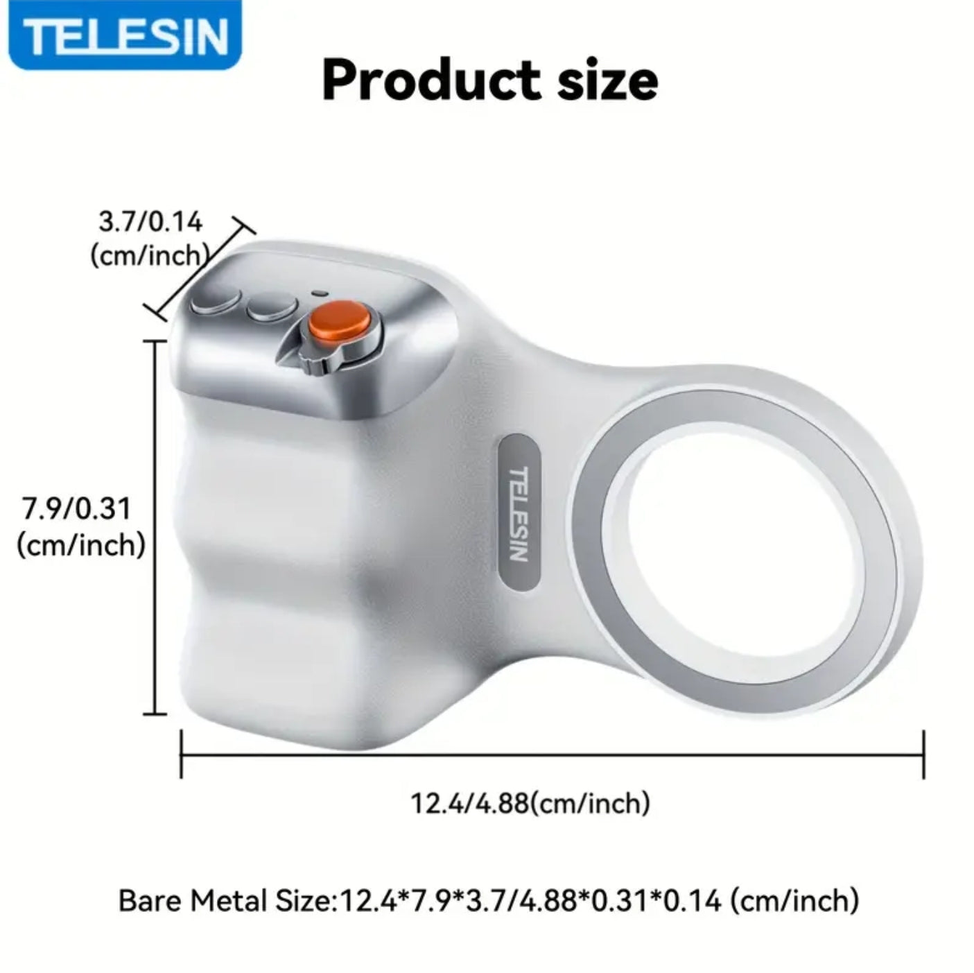 DSLR Style Magnetic Camera Grip for iPhone, Android - Detachable wireless Shutter Button n Portable Tripod+ Selfie Stand