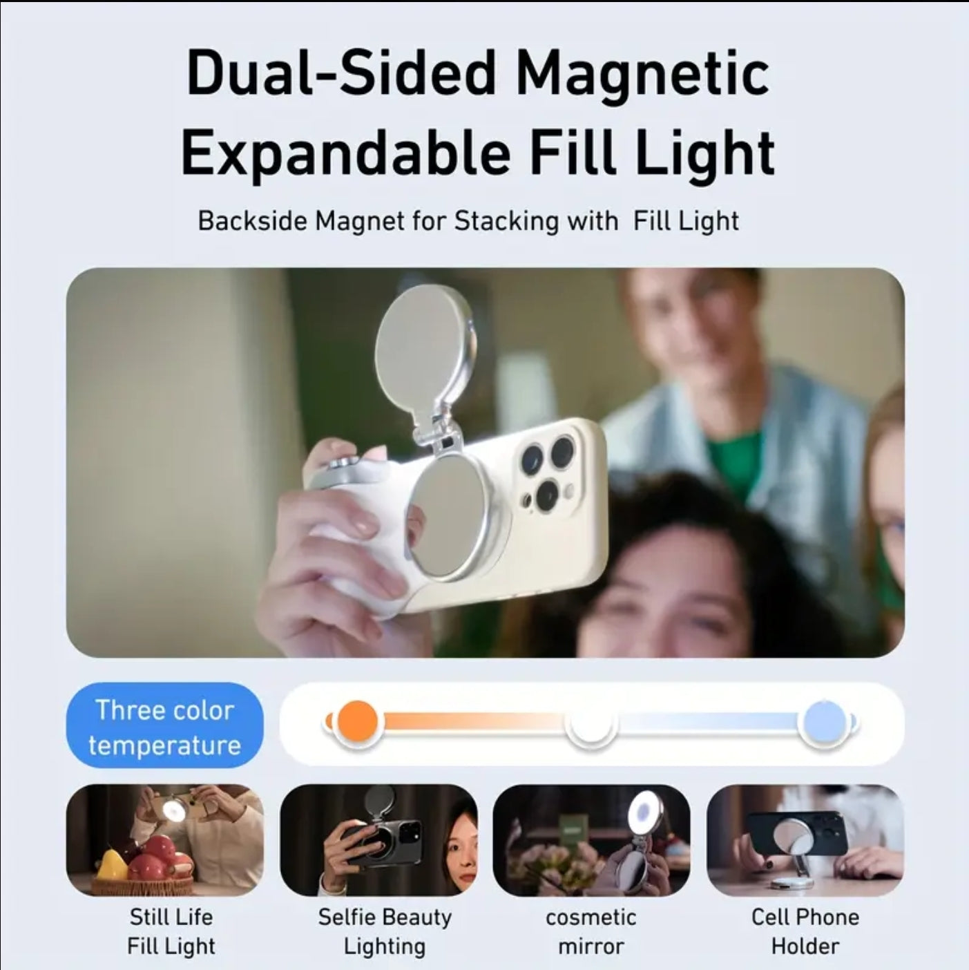 DSLR Style Magnetic Camera Grip for iPhone, Android - Detachable wireless Shutter Button n Portable Tripod+ Selfie Stand