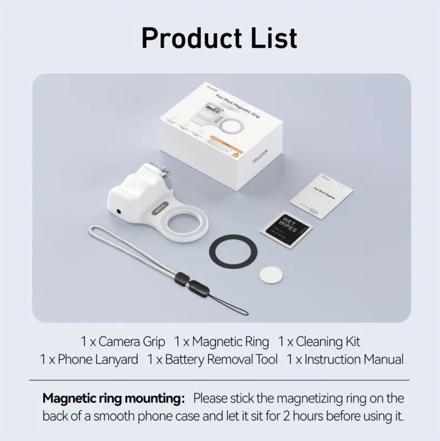 DSLR Style Magnetic Camera Grip for iPhone, Android - Detachable wireless Shutter Button n Portable Tripod+ Selfie Stand