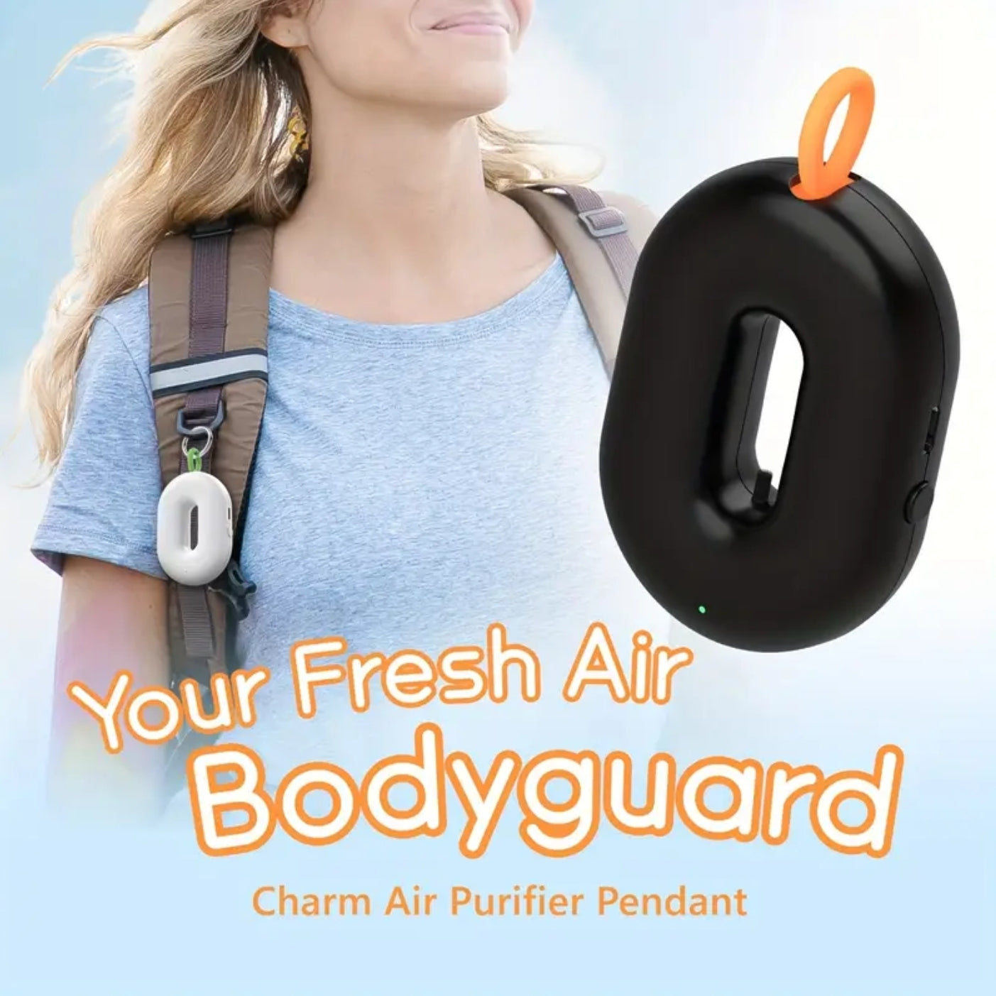 Portable Air Purifier Pendant Charm - USB Rechargeable, Ionizer Bag Charm, Pendant, Car Accessory