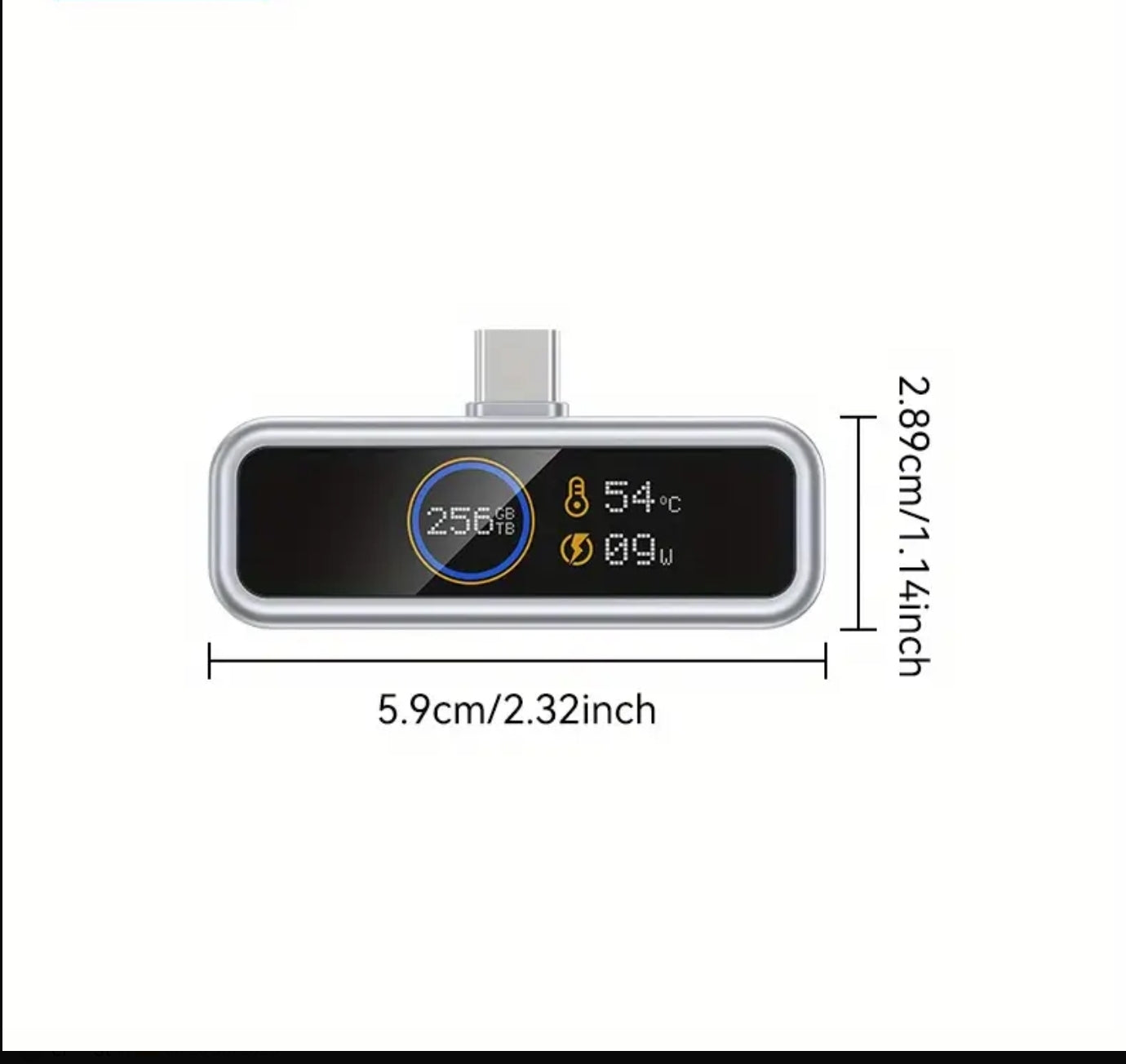 Next-Gen 128/256 GB Fast Type C Flash Drive with Intelligent Digital Display - APP Based Encryption, One-Click Backup,