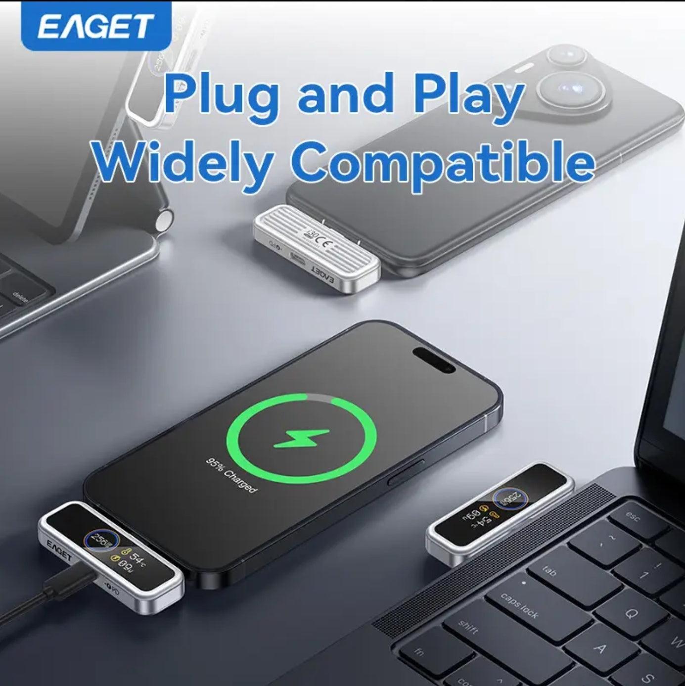 Next-Gen 128/256 GB Fast Type C Flash Drive with Intelligent Digital Display - APP Based Encryption, One-Click Backup,