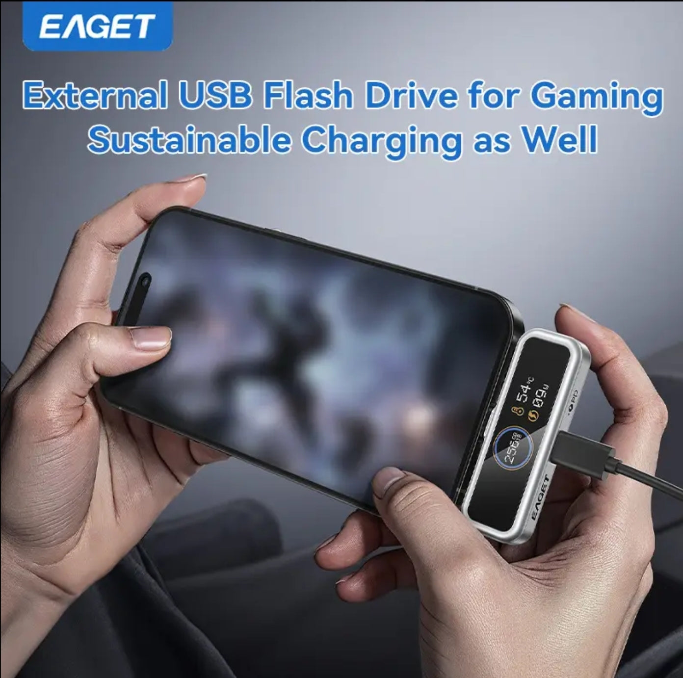 Next-Gen 128/256 GB Fast Type C Flash Drive with Intelligent Digital Display - APP Based Encryption, One-Click Backup,