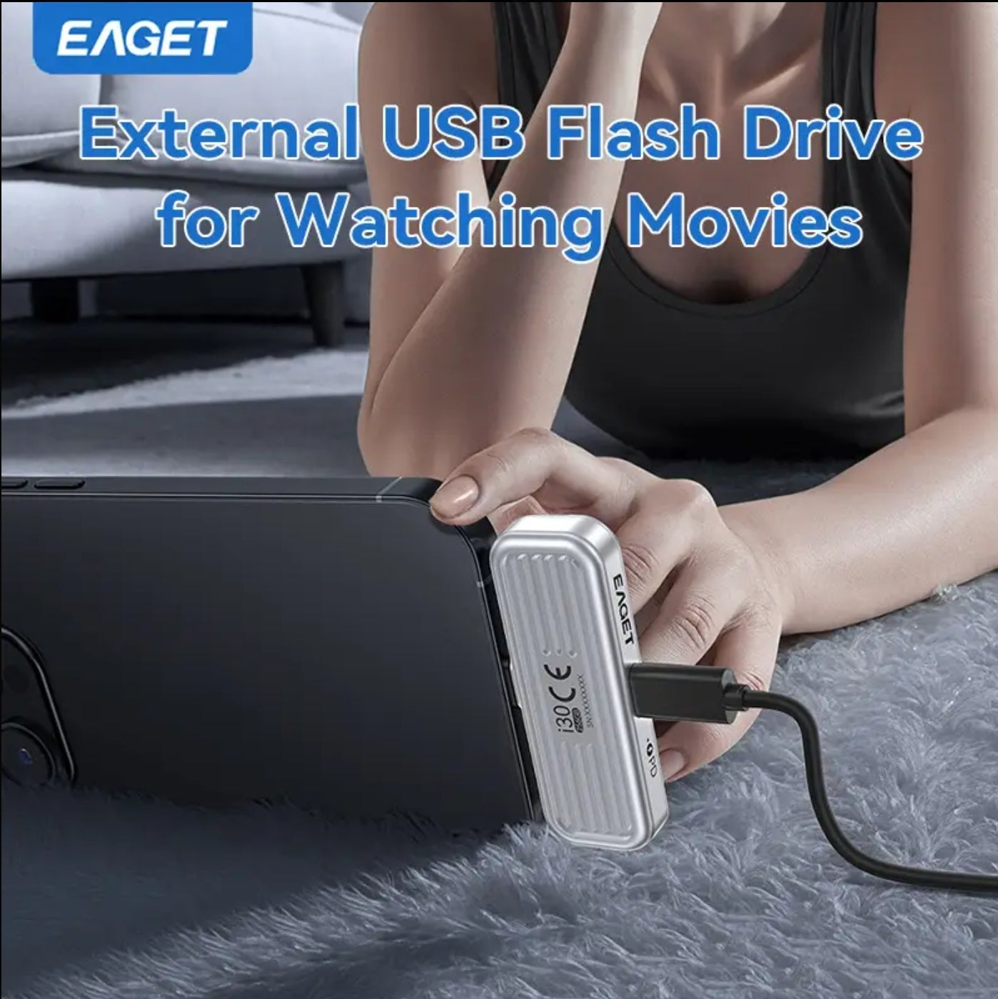Next-Gen 128/256 GB Fast Type C Flash Drive with Intelligent Digital Display - APP Based Encryption, One-Click Backup,